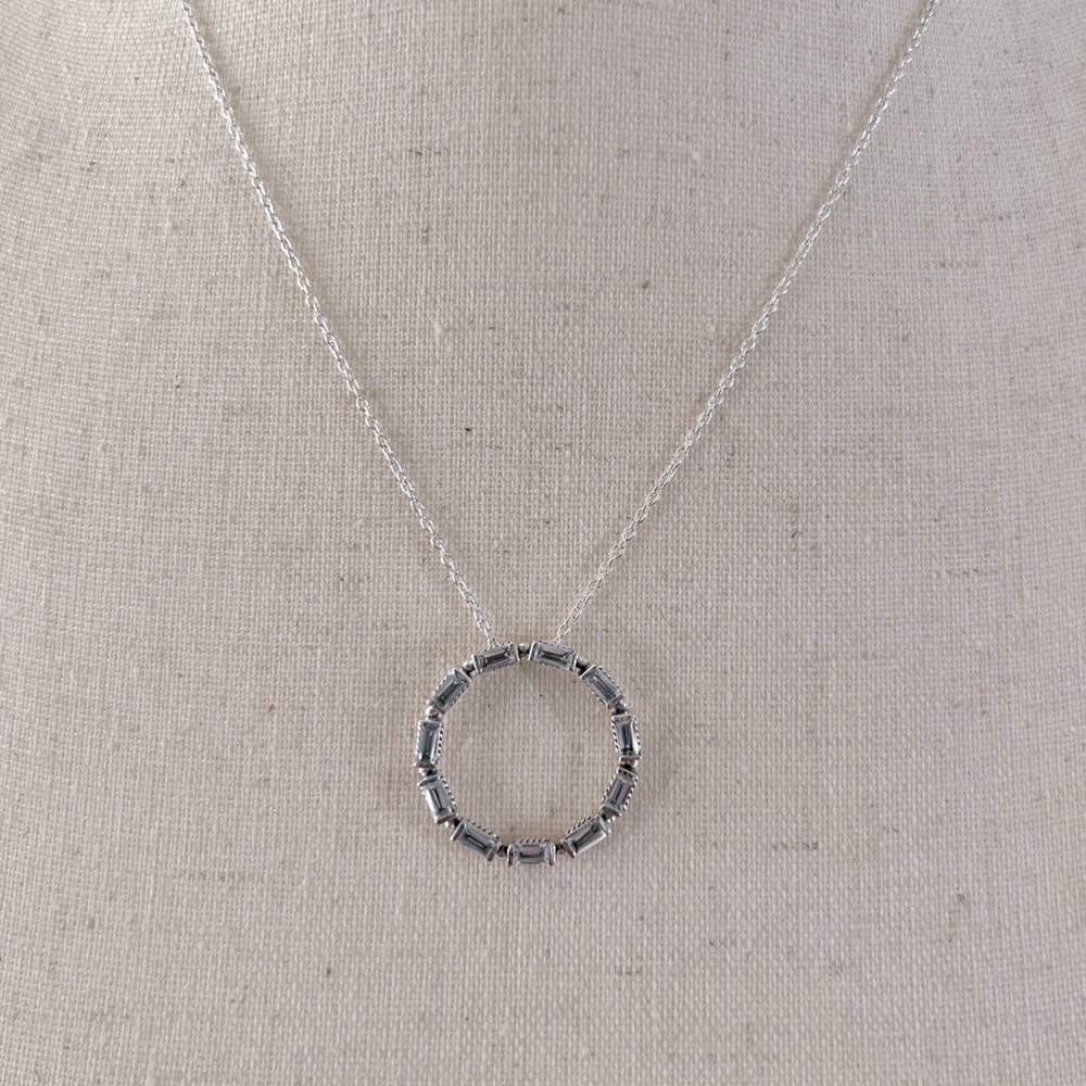 SAMUEL B. White Topaz Halo Necklace